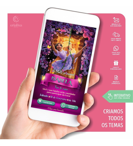 Convite Isabela Encanto Interativo Confirmar Presença 5