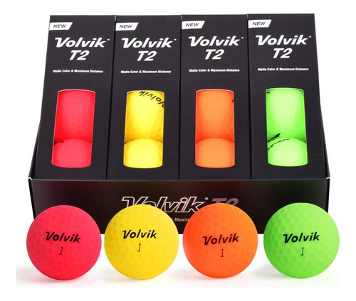 Bolas De Larga Distancia Mate De Polímero T2 12 Piezas Varios Colores