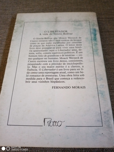 O Libertador Vida Simón Bolívar Moacir W De Castro Portugués (Usado)