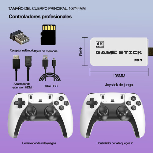 Joystick de controle sem fio 4k cor branca