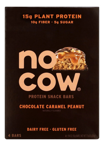 No Cow Barras Proteina Chocolate Caramel Peanut 4 Barras