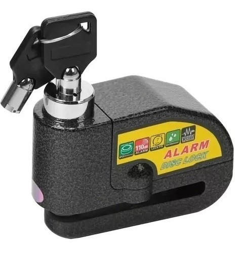 Candado Para Moto Freno De Disco + Alarma Bloqueo Antirrobo 