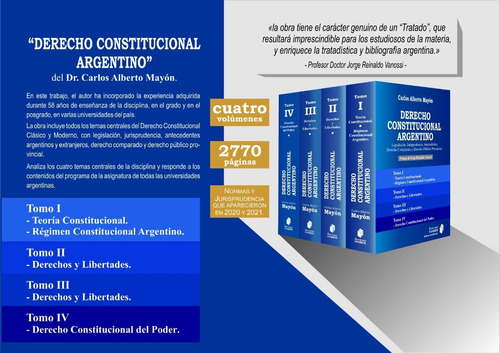 Derecho Constitucional Argentino 4 T. - Mayon, C - Haber