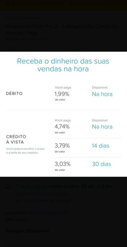 Imagem 9 de 12 de Maquininha Point Pro 2 - A Máquina De Cartão Do Mercado Pago