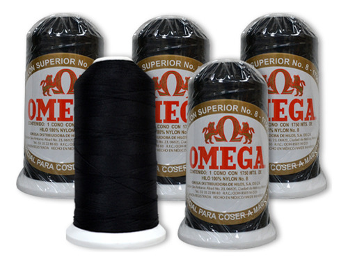 Hilos Omega Nylon De Costura Cal. 8 - 5 Conos