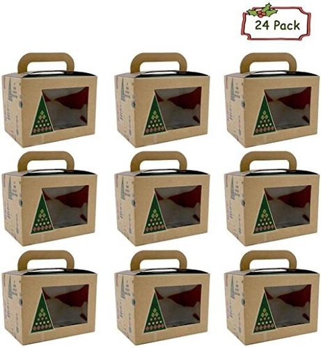 Papel Kraft Navidad Caja De Regalo Con Ventana Caramelo De C