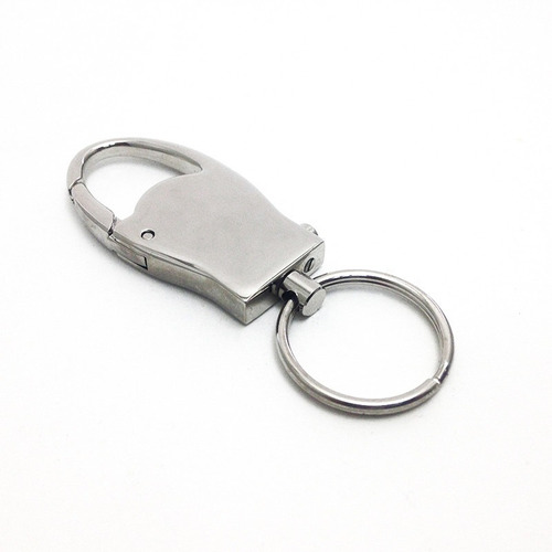 Llavero De Metal Carabiner Cromado, Aro Extraible 