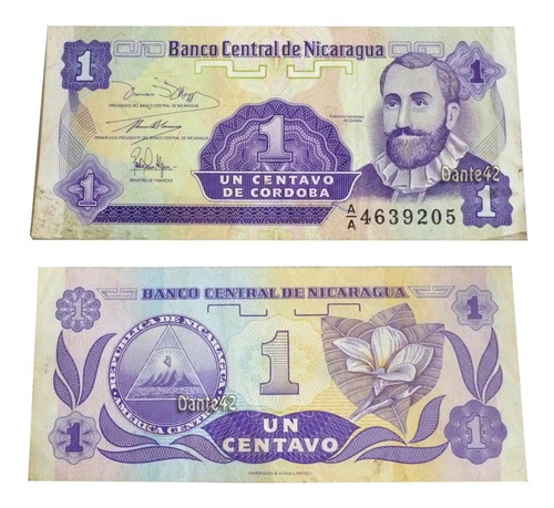 Dante42 Billete Nicaragua 1 Centavo Cordoba