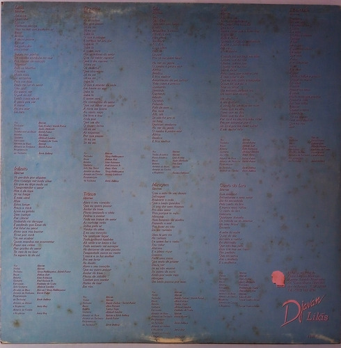 Lp Djavan Lilás - C/ Encarte - Disco Nunca Tocado