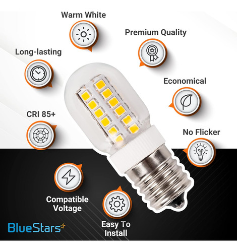 Bombilla Led Regulable E17 3w 3000k Blanco Cálido Para Refri