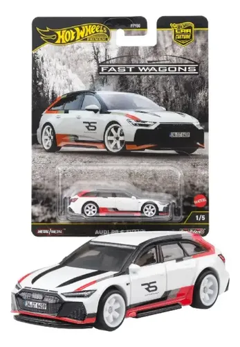 Carrinho Hot Wheels Premium - Fast Wagons - Audi Rs6 Avant Branco