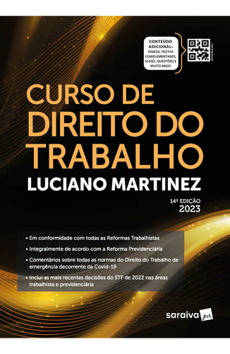 Curso De Direito Do Trabalho - 14ª Edição 2023, De Luciano Martinez. Editora Saraiva Jur Em Português