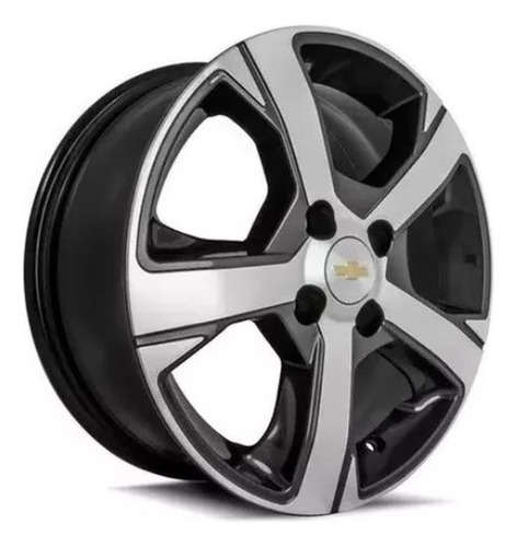 Rodas Scorro Onix Ltz Prisma Aro 15 4x100 (jogo) +bicos Cor Grafite Diamantado Escuro