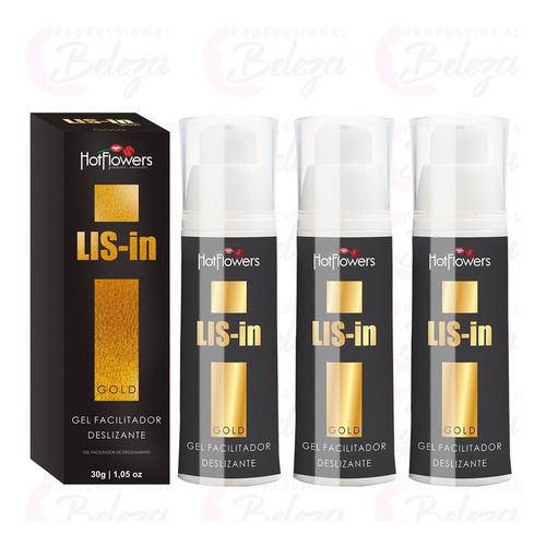 Imagem 2 de 3 de Lis-in Gold Gel Anestésico Extra Forte 30g - Kit 3un