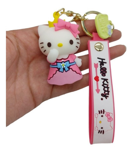 Llavero Hello Kitty Princesa Vestido Corona Kawaii Goma 01