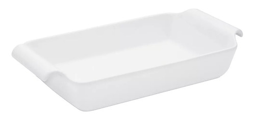 Fuente Asadera Con Asas Porcelana Oxford Blanco 41x22x6 Cm