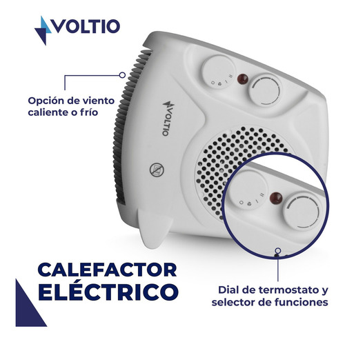 Calefactor Ventilador Calentador Electrico 1500w Portatil 2p Color Blanco
