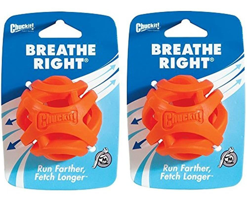 (paquete De 2) Chuckit! Breathe Right Fetch Ball (mediano)