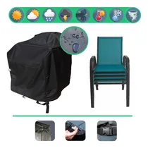 Comprar Funda Negro Cubre Sillas Apilables Patio 100% Impermeable