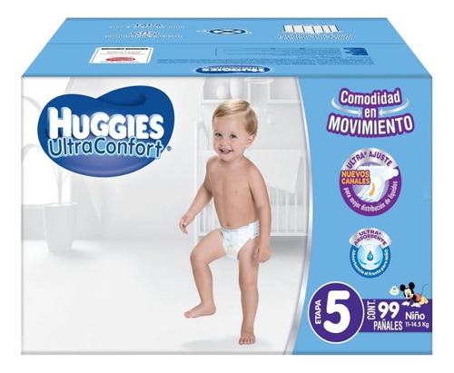 Pañales Etapa 5 Huggies Ultraconfort Niño 99 Pzas