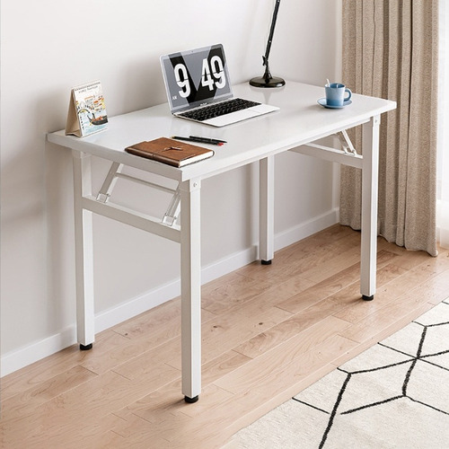 Mesa Escritorio De Ordenador Práctico Minimalista Plegable Blanco