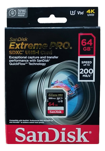 Sandisk Tarjeta De Memoria Extreme Pro Sdxc Uhs-i De 64gb