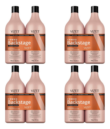 Kit Vizet Backstage Shampoo + Condicionante Hidratação 900ml