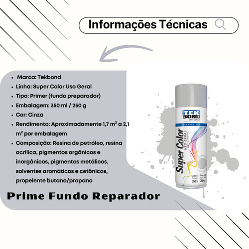 Primer Uso Geral 350ml Tek Bond Kit C/ 3