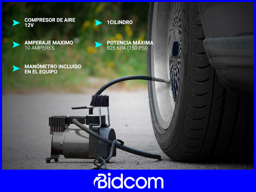 Mini Compresor De Aire Auto Con Manómetro Portátil