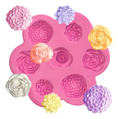 Molde De Silicona Para Fondant De Flores Pequeñas Para Decor