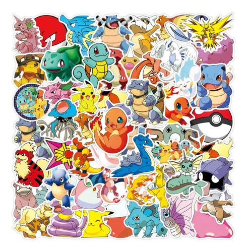 Stickers Adhesivos Pokemon 50 Piezas Surtidas