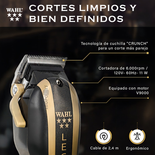 Combo Wahl Profes. Máquina Cortar Cabello + Trimmer + Shaver Negro/vino