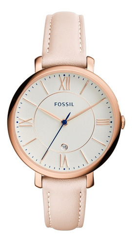 Reloj Dama Fossil Jacqueline Piel Color De La Correa Rosa