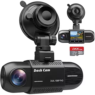 Dash Cam Dual 1080p, Cámara Frontal E Interior Automó...