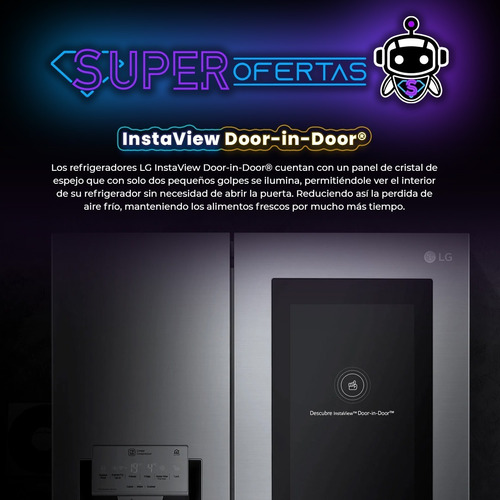 Imagen 2 de 8 de Refrigeradora LG Instaview Toc Toc - 3 Puertas Inverter Line