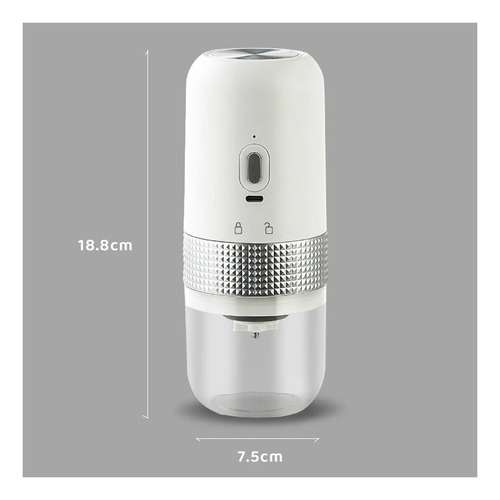 Moledor De Café Y Especias Inalámbrico Portátil Cerámica Usb Color Blanco