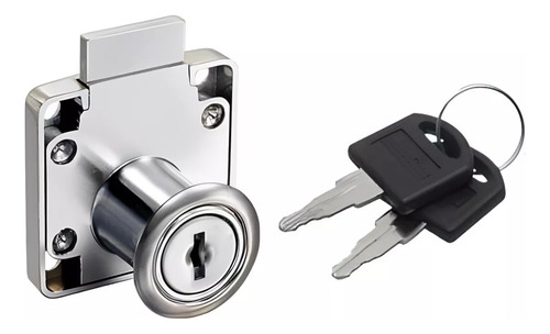 Cerradura Cuadrada Cromada Para Cajón O Mueble | Alta Calidad | 2 Llaves | Inomax Im8081