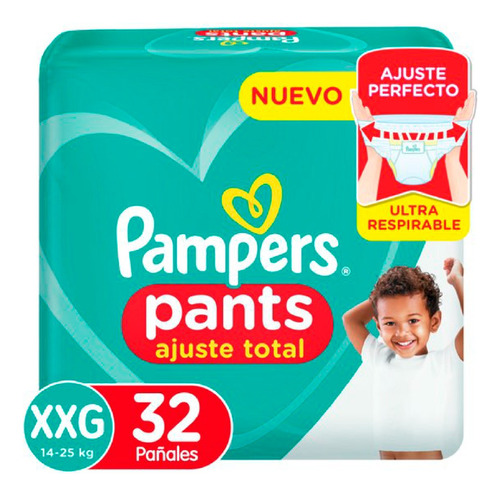 Pañales Pampers Pants Ajuste Total Hipoalergenico Xxg 32un