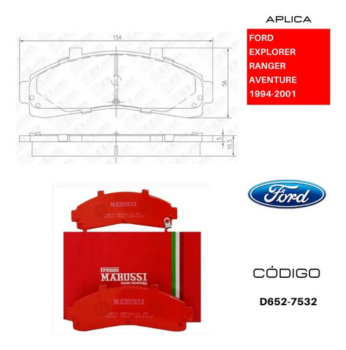 Pastillas Delanteras De Frenos Ford Explorer 5.0 1996-2001