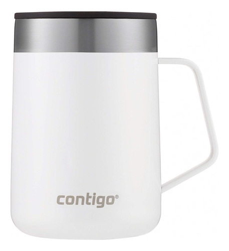 Taza Contigo De Acero Inoxidable Color Blanco Con Asa