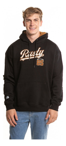 Buzo Canguro Rusty Cosmopolitan Negro Hombre