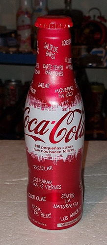 Botella Coca Cola Aluminio Frases Full Excelente Estado 