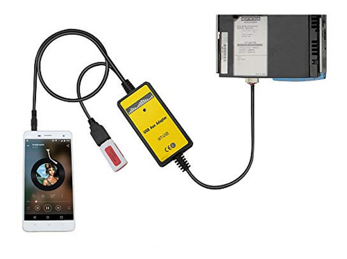 Cable Dmx Yomikoo Car Audio Usb Aux Adaptador De Entrada Aux