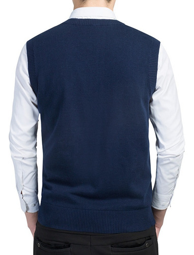 Suéter Masculino 100% Algodón Tejido Chaleco Sin Mangas Moda
