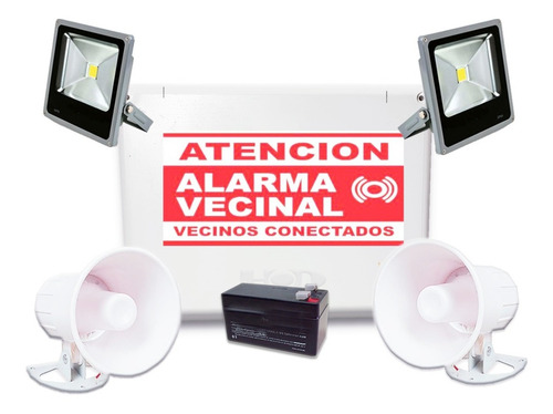 Kit Alarma Inalambrica Vecinal Barrial Sirena Reflector