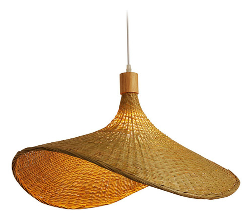 Lámpara De Tejado Con Forma De Sombrero De Bambú De 30 Cm
