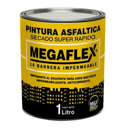 Pintura Asfáltica Megaflex Base Secado Rapido Caja 12u X 1lt