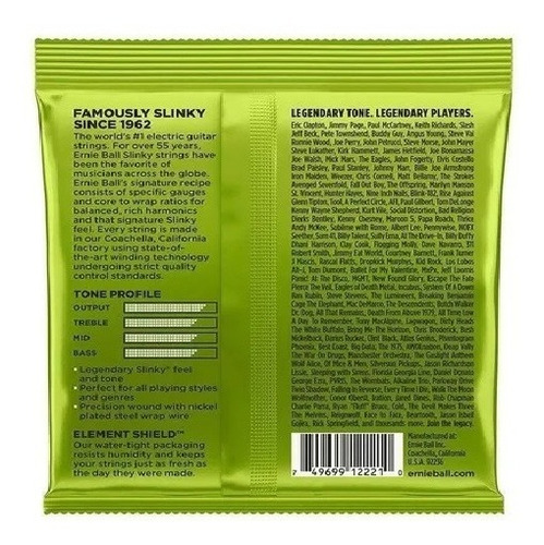 Imagen 2 de 2 de Cuerdas Guitarra Eléctrica Ernie Ball Reg. Slinky 2221 10-46