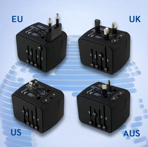 Adaptador De Viaje Internacional Todo En Uno Universal 3 Usb