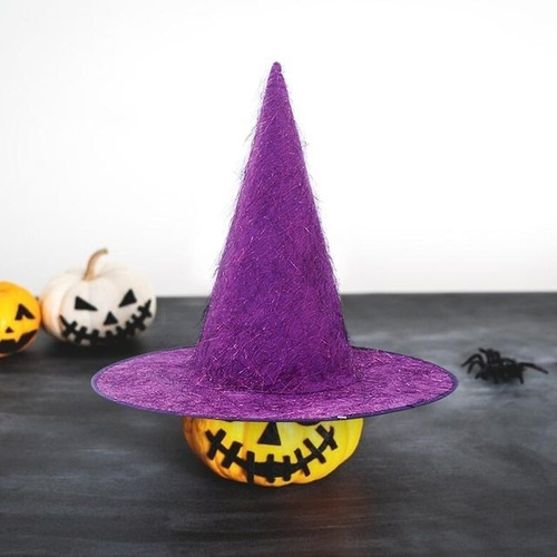 Sombrero Bruja Con Pelito Brilloso X 3 - Halloween Cotillon